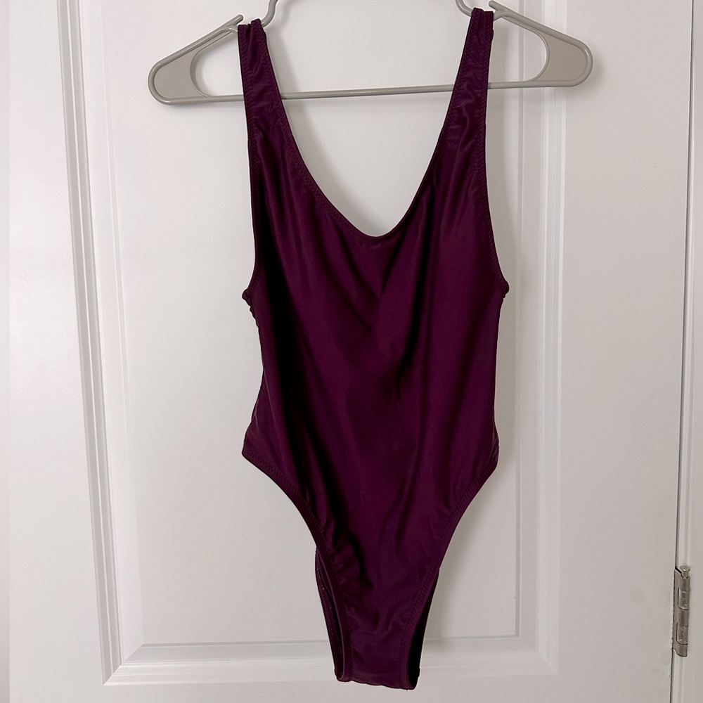MOSSIMO Supply Co. Cheeky Plum One-Piece Swimsuit Size Small